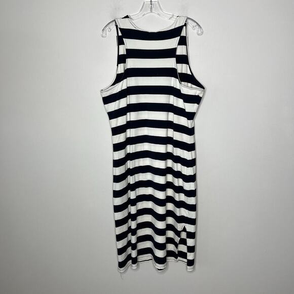 A New Day Dress Womens XXL Blue White Stripe Midi Nautical - Picture 8 of 9